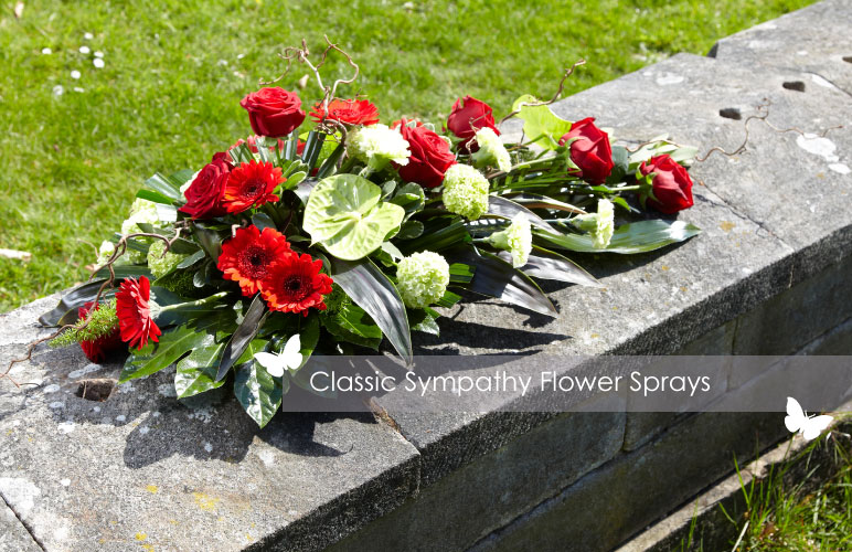 Sympathy spray funeral flower arrangement