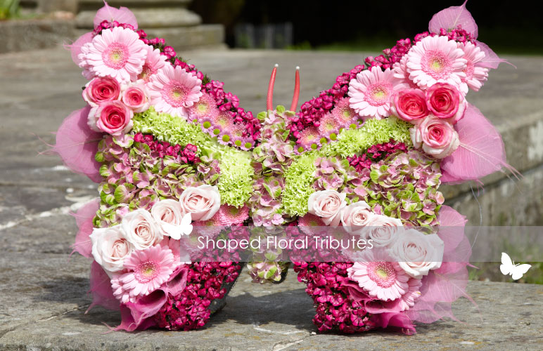 Butterfly funeral flower arrangement